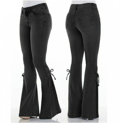 Bell Bottom Jeans for Women Mid Waist Stretch Denim Pants