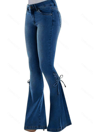 Bell Bottom Jeans for Women Mid Waist Stretch Denim Pants