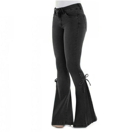 Bell Bottom Jeans for Women Mid Waist Stretch Denim Pants