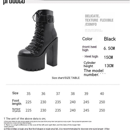 High Heel Boots for Women,Women's Platform Boot Heels Round Toe Lace UP High Heels Ankle Boots