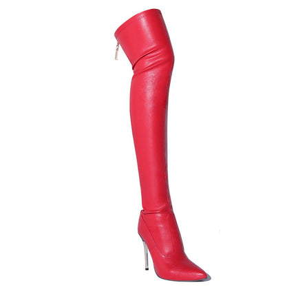 Women's Over The Knee Thigh High Boots Long Pointed Toe Stiletto High Heels Boots