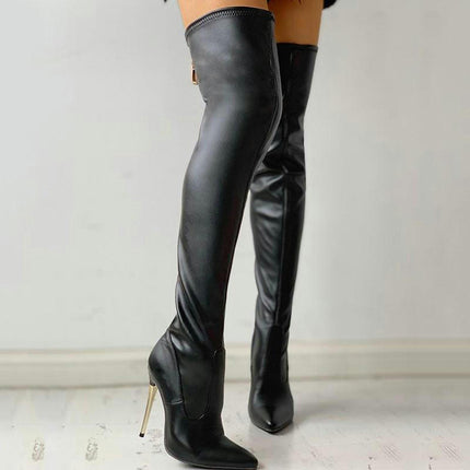 Women's Over The Knee Thigh High Boots Long Pointed Toe Stiletto High Heels Boots