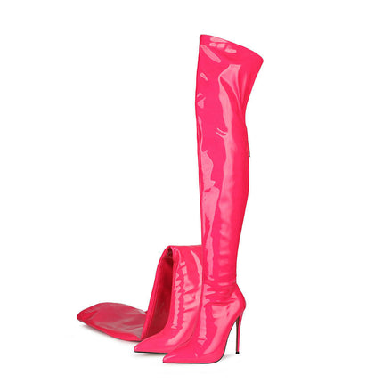 Over the Knee Boots for Women with Heel Thigh High Boots Pointed Toe Stiletto Long Boot Shoes