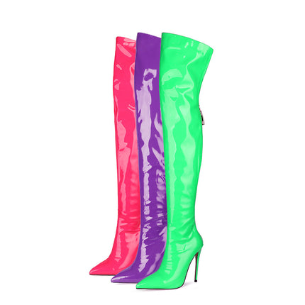 Over the Knee Boots for Women with Heel Thigh High Boots Pointed Toe Stiletto Long Boot Shoes