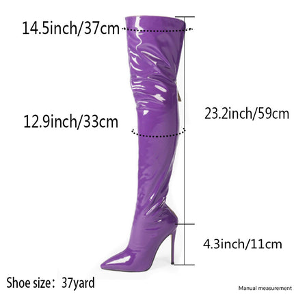 Over the Knee Boots for Women with Heel Thigh High Boots Pointed Toe Stiletto Long Boot Shoes