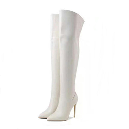 Over the Knee Boots for Women with Heel Thigh High Boots Pointed Toe Stiletto Long Boot Shoes