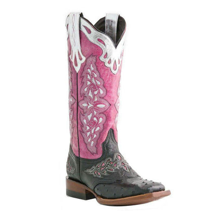 Women's Cowboy Cowgirl Boots Western Wide Square Toe Mid Calf Boots