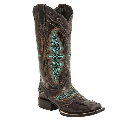 Women's Cowboy Cowgirl Boots Western Wide Square Toe Mid Calf Boots