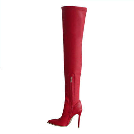 Women's Thigh High Boots Heels Over The Knee Boots Pointed Toe Stiletto Knee High Boots