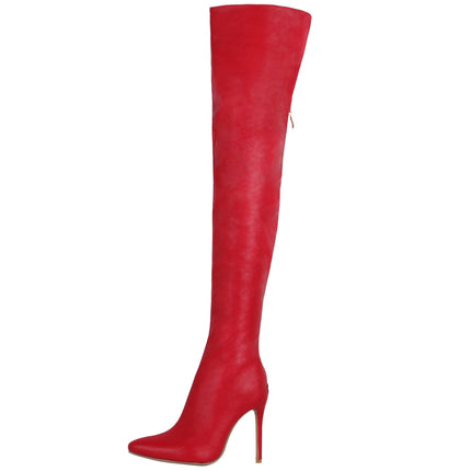 Women's Thigh High Boots Heels Pointed Toe Stiletto Knee High Boots