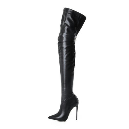 Women's Thigh High Boots Heels Pointed Toe Stiletto Knee High Boots