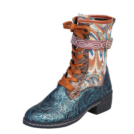 Women's Cowboy Boots,Women Embroidered Cowboy Boots