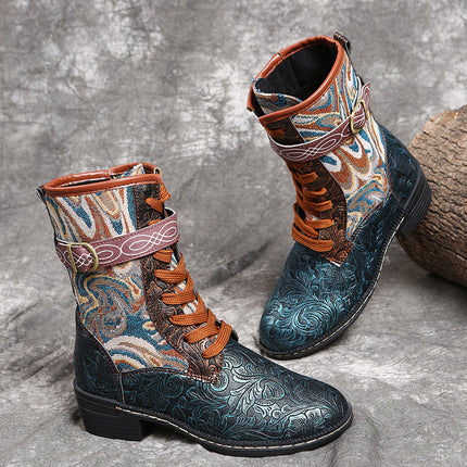 Women's Cowboy Boots,Women Embroidered Cowboy Boots