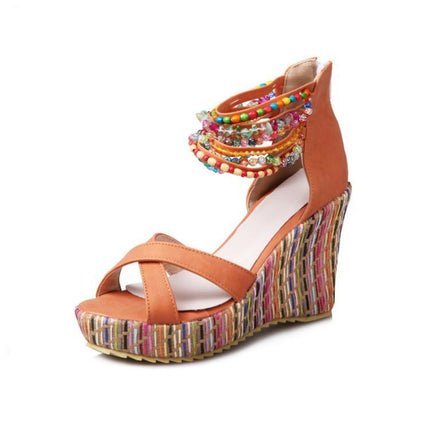 Women's Wedge Sandals Across The Top Platform Sandals High Heels