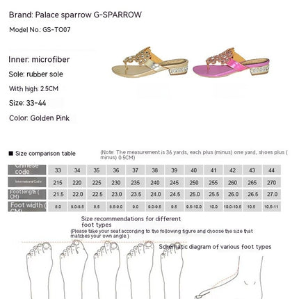 Women's Rhinestone Flat Sandals T-Strap Thong Sandals Summer Flat Sandals