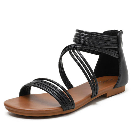 Strappy Sandals for Women Summer Flat Roman Comfy Women's Sandals