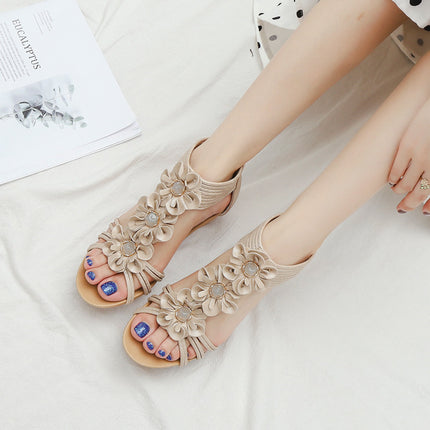 Women's Summer T-Straps Buckle Design Fashion Wedge Heel Sandals