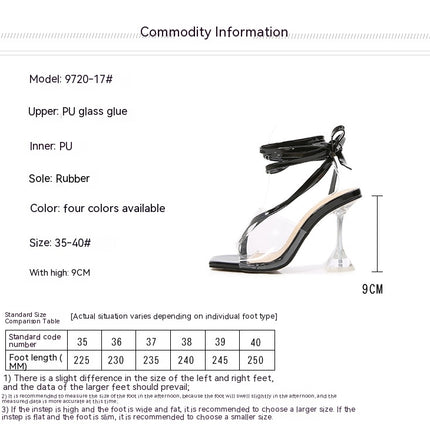 Fashion Transparent Open Toe High Heels Sexy Stiletto Party Shoes for Ladies