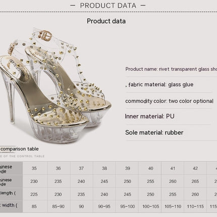 Women's Clear Sexy Platform Peep Toe Strap High Heel Sandals