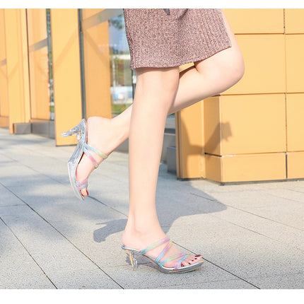 Clear heels, Women Sandals High Heels Open Toe Casual Shoes