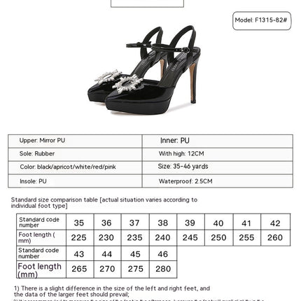 Women's Buckle Platform Ankle Strap Pointed Toe Stiletto High Heel Closed Toe Sandals