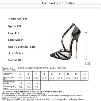 Women's Pointed Toe Stiletto Strap High Heels Ladies Ankle Buckle Sandals