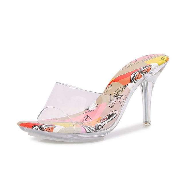 Clear Heels For Women Transparent Stiletto Heels Open Toe High Heeled Sandals