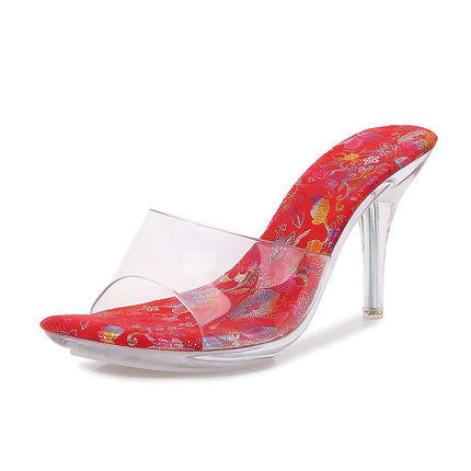 Clear Heels For Women Dress Shoes Stiletto Heels Open Toe High Heeled Sandals