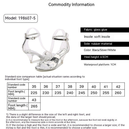 Clear Heels For Women Transparent Ankle Strap High Heeled Sandals