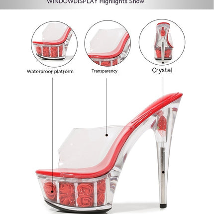 Platform Heels for Women Clear Stiletto Heels Sandals Open Toe Heeled Sandals