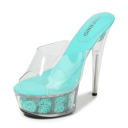 Platform Heels for Women Clear Stiletto Heels Sandals Open Toe Heeled Sandals