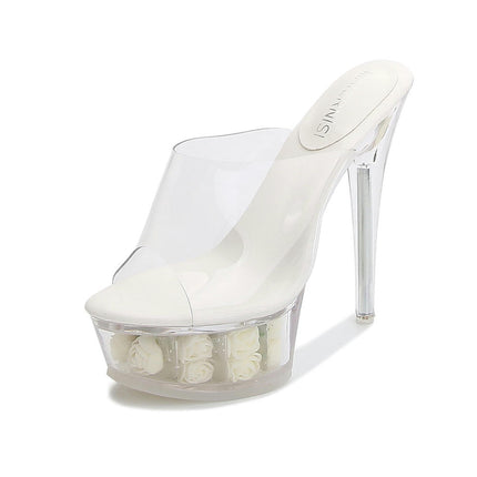 Clear Heels for Women Platform High Heels Sandals Stiletto Open Toe Heeled Sandals