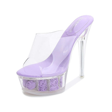 Clear Heels for Women Platform High Heels Sandals Stiletto Open Toe Heeled Sandals