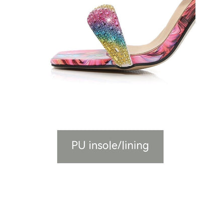 Women's Rhinestone Stiletto Heel Slide Heel Sandals