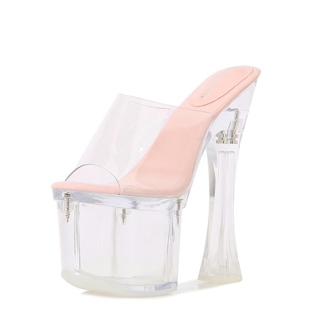 Clear Heels For Women Platform Open Toe High Heel Sandals