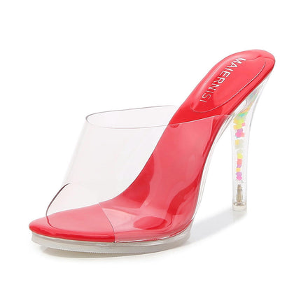 Clear Platform Heels for Women Stiletto Slip On Open Toe Heel Sandals