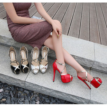 Women's Open Toe High Stilettos Platform Pump Heel Sandals