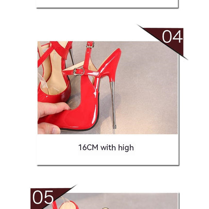 Women's Heeled Dress Sandals Open Toe Ankle Strap High Stiletto Pump Shoes