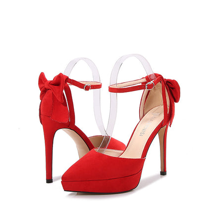 Women's Pointed Toe Ankle Strap Dress Platform Stiletto High Heel