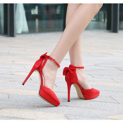 Women's Pointed Toe Ankle Strap Dress Platform Stiletto High Heel