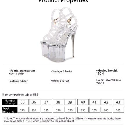 Women's Clear Open Toe High Heels Platform Stiletto Heeled Sandals