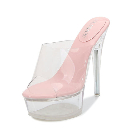 Clear Heels For Women Platform Open Toe High Heeled Sandals Stiletto Sandals