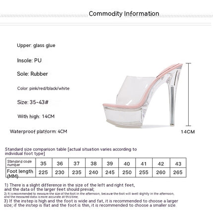 Clear Heels For Women Platform Open Toe High Heeled Sandals Stiletto Sandals