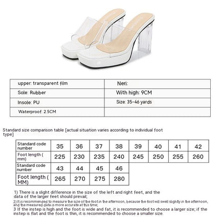 Clear Heels for Women Chunky Heel Sandals Square Open Toe Slip On Sandals