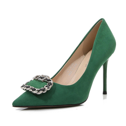 Women Stiletto High Heel Pointed Toe Slip-on Pumps Dress Heels