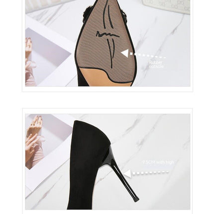 Women Stiletto High Heel Pointed Toe Slip-on Pumps Dress Heels