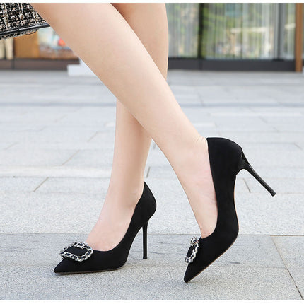 Women Stiletto High Heel Pointed Toe Slip-on Pumps Dress Heels