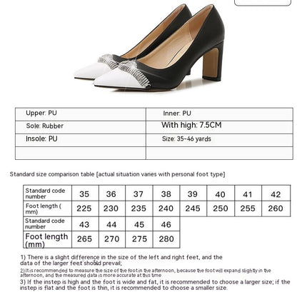 Women's Chunky Block High Heels Pumps Closed Toe Dress Heels