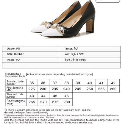 Women's Closed Toe Chunky Block High Heels Pumps Slip-on Dress Heels