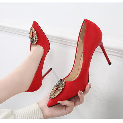 Women's Pumps Slip On Stiletto High Heels with Pointed Toe Dress Heels